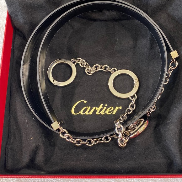 NWOT Cartier black leather chain belt - Picture 2 of 10